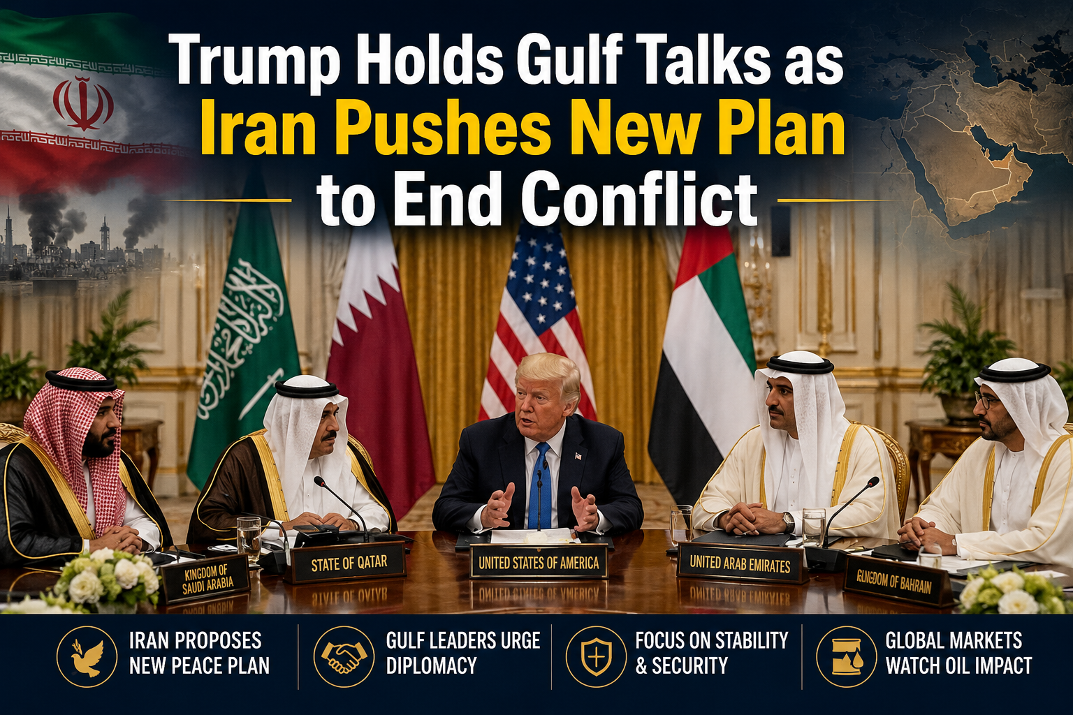 Trump Holds Gulf Talks as Iran Pushes New Plan to End Conflict