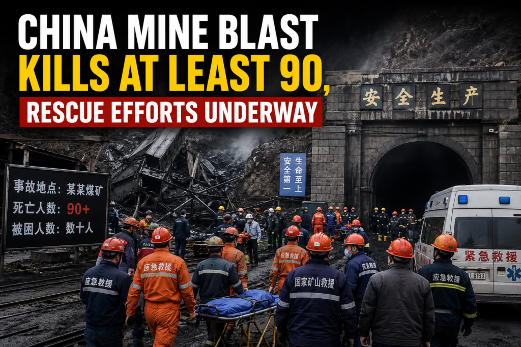 China Mine Blast Kills At Least 90, Rescue Efforts Underway