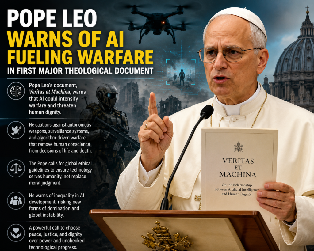 Pope Leo Warns of AI Fueling Warfare in First Major Theological Document